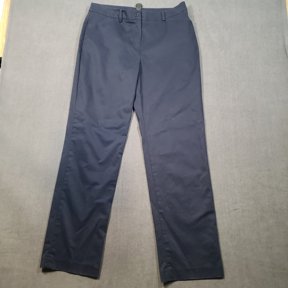 Jones New York Dress Pants Womens 10 Navy Blue Stretch‎ Straight Leg Signature